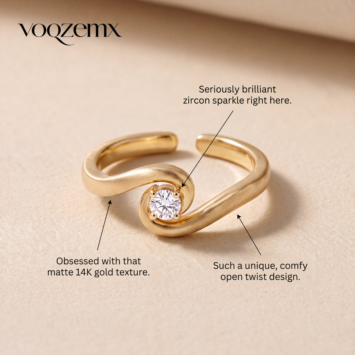𝒗𝒐𝒒𝒛𝒆𝒎𝒙™ Lumina Twist Ring