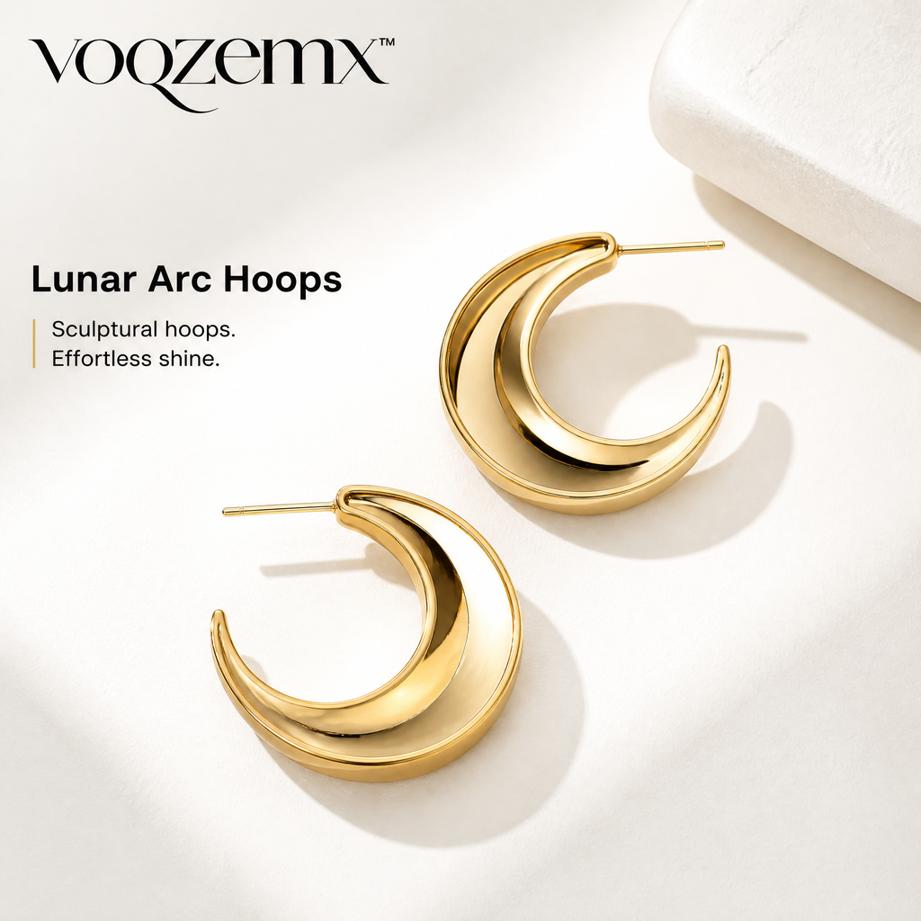 𝒗𝒐𝒒𝒛𝒆𝒎𝒙™ Lunar Arc Hoop Earrings