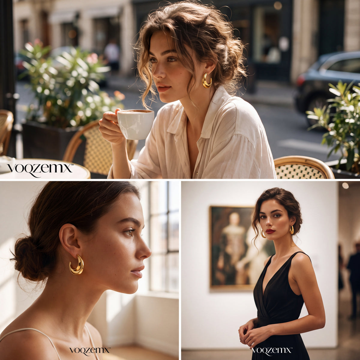 𝒗𝒐𝒒𝒛𝒆𝒎𝒙™ Lunar Arc Hoop Earrings