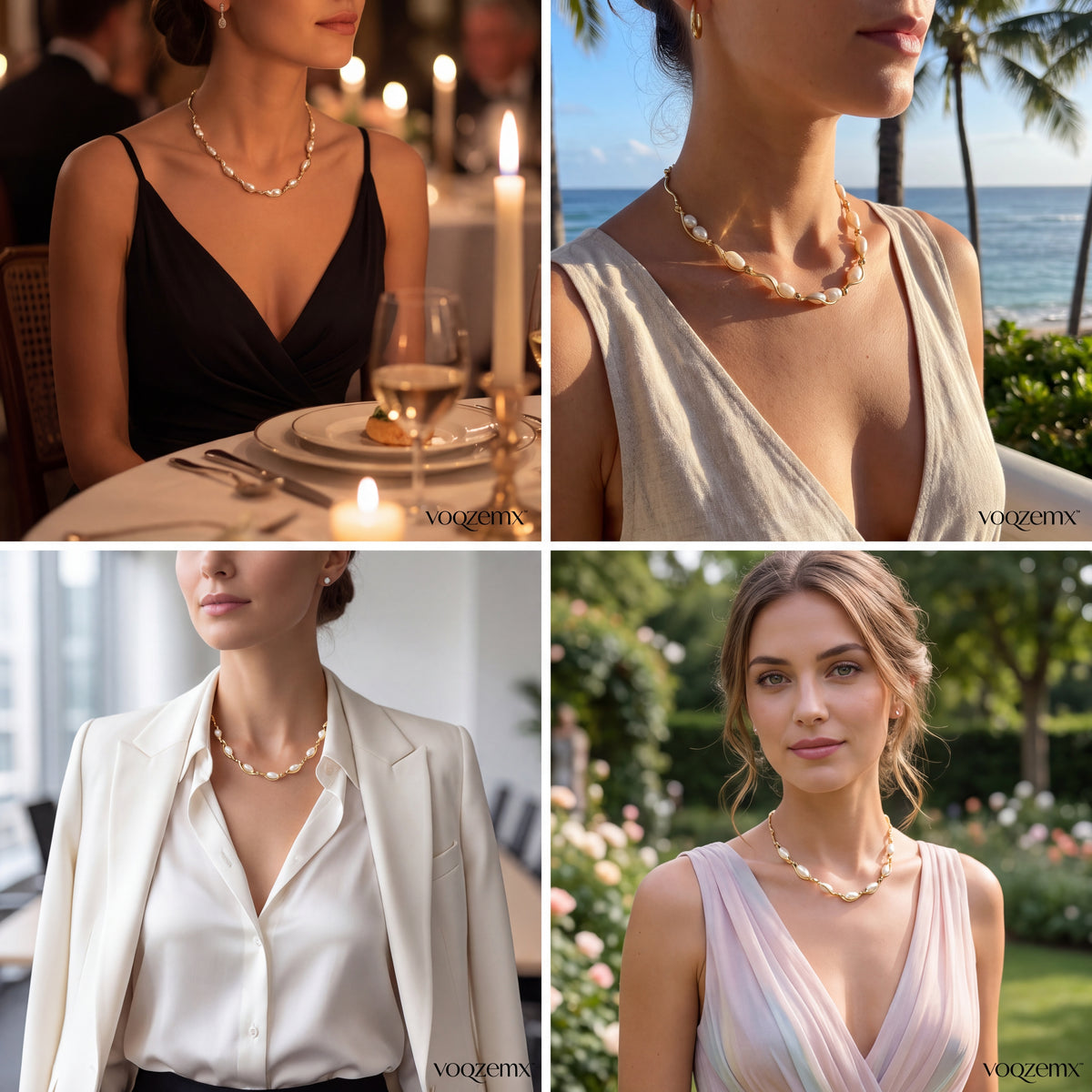 𝒗𝒐𝒒𝒛𝒆𝒎𝒙™ Pearl Curve Necklace