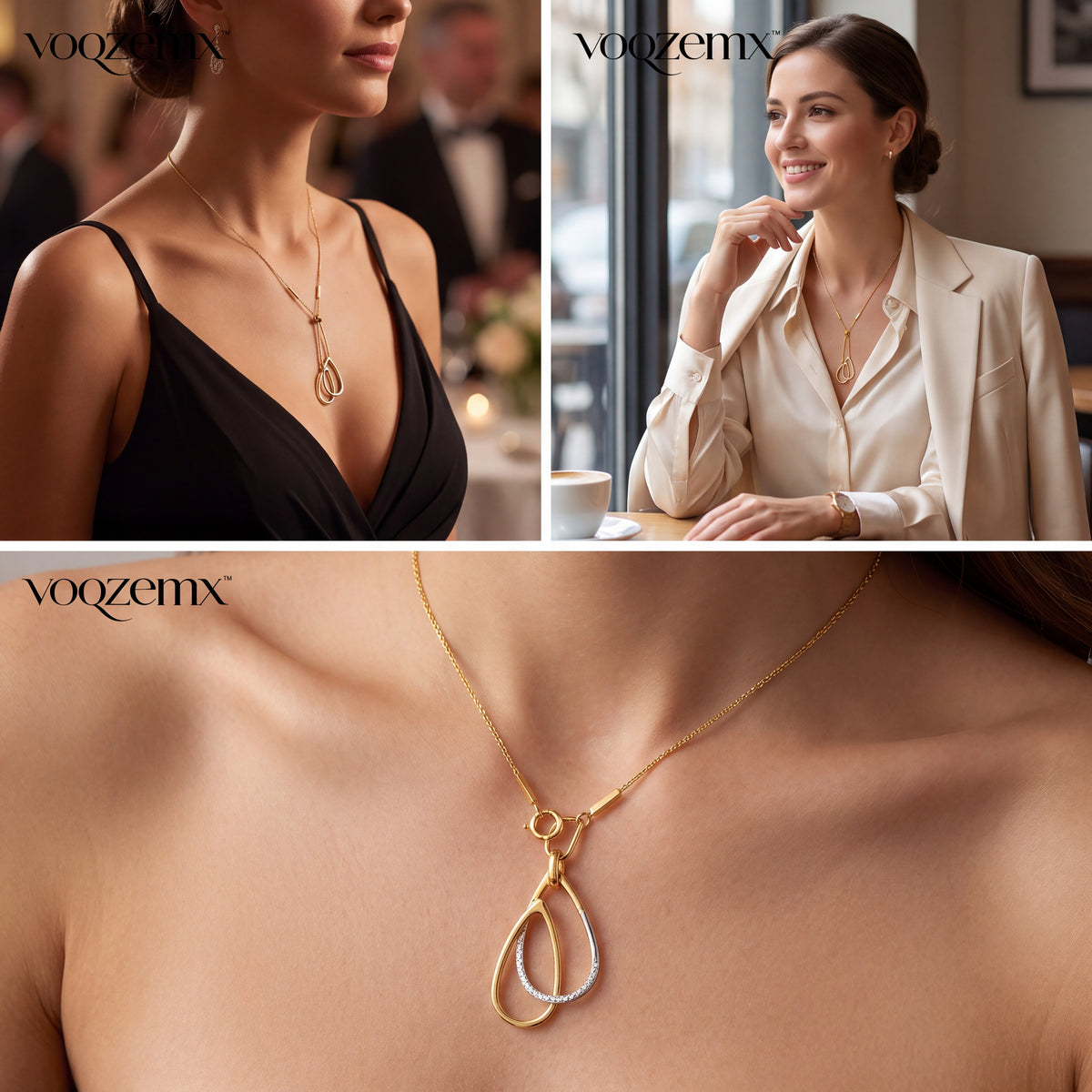 𝒗𝒐𝒒𝒛𝒆𝒎𝒙™ Geometric Flow Necklace