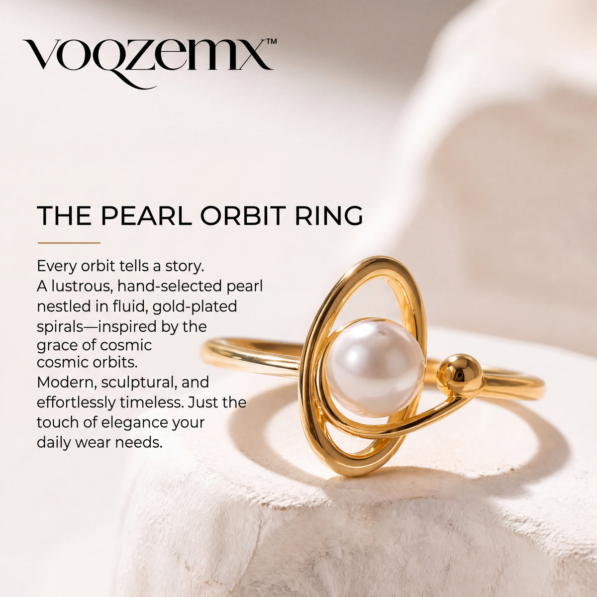 𝒗𝒐𝒒𝒛𝒆𝒎𝒙™ Pearl Orbit Ring