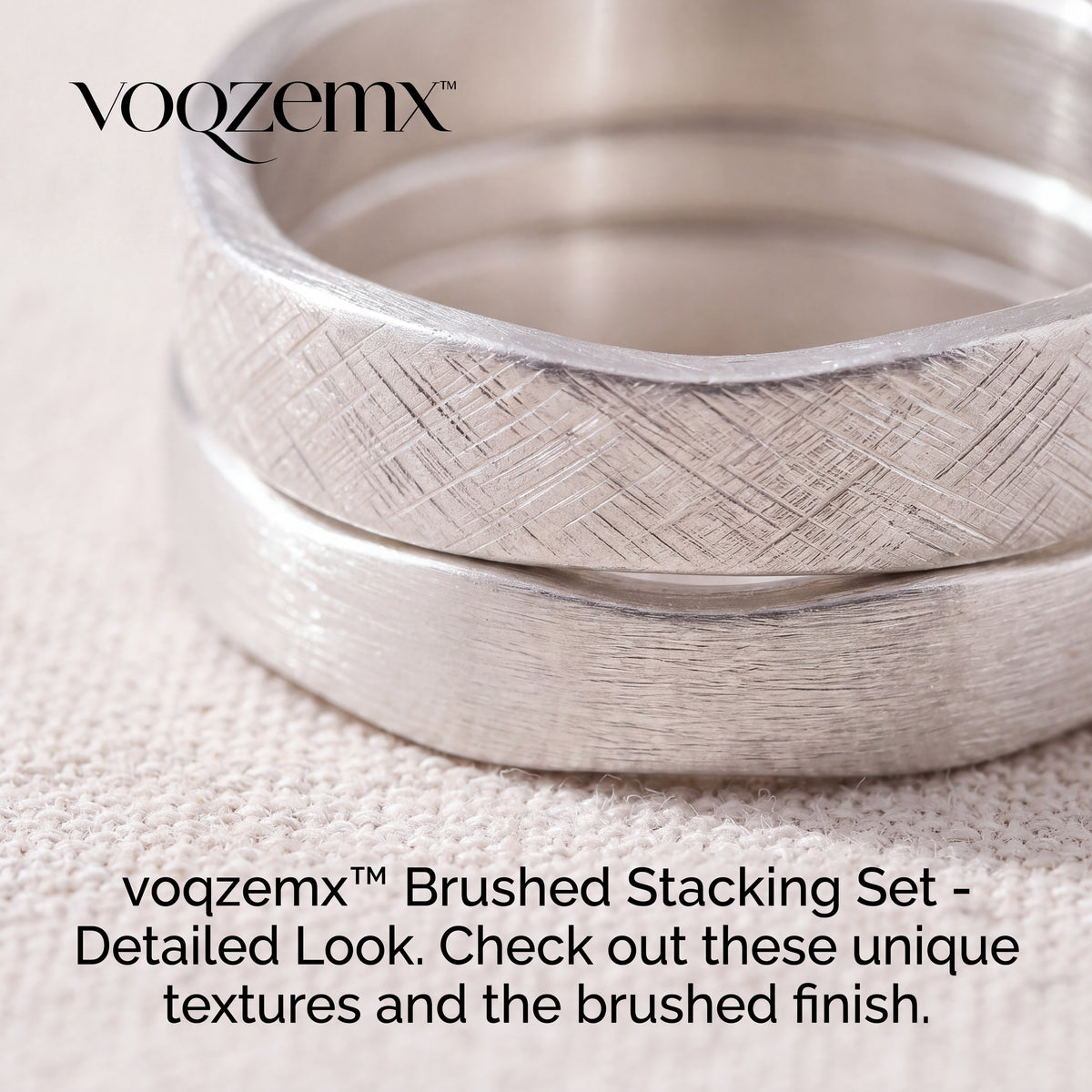 𝒗𝒐𝒒𝒛𝒆𝒎𝒙™ Sculptural Silver Band Ring